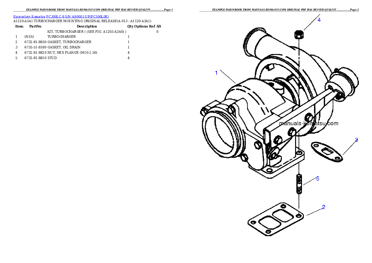 Protected: PC300LC-8 S/N A90001-UP Partsbook