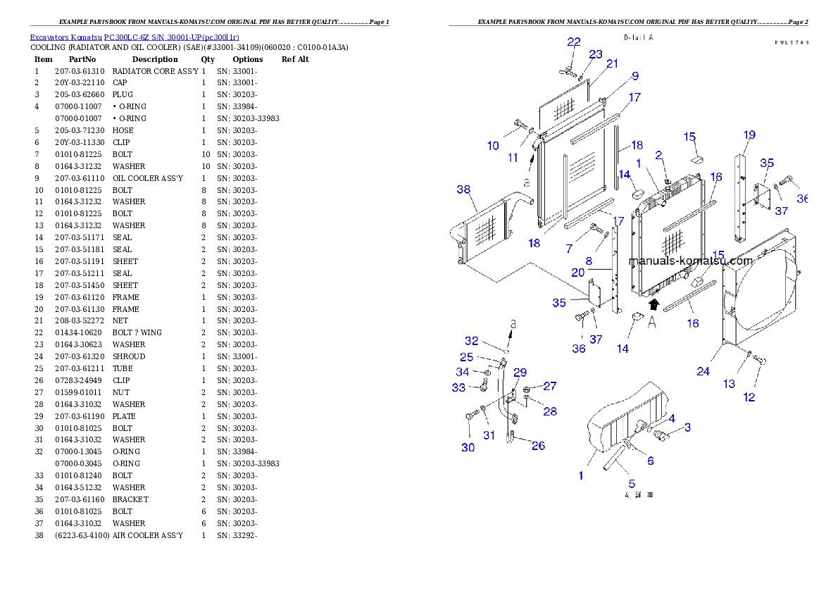 Protected: PC300LC-6Z S/N 30001-UP Partsbook