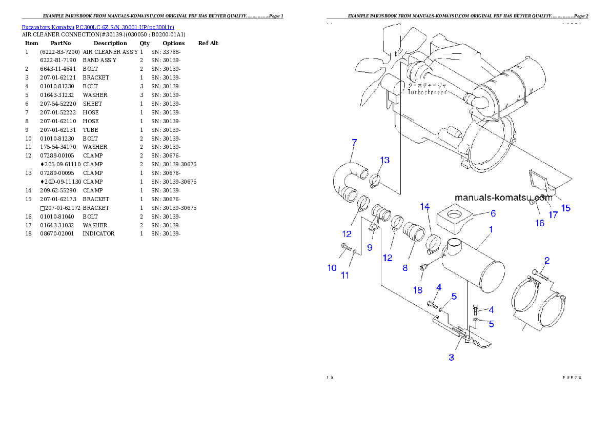 Protected: PC300LC-6Z S/N 30001-UP Partsbook