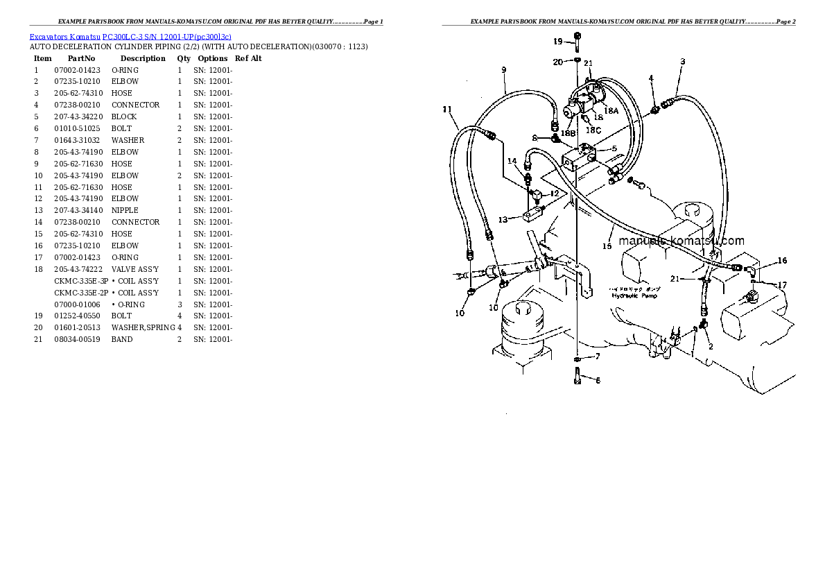 Protected: PC300LC-3 S/N 12001-UP Partsbook