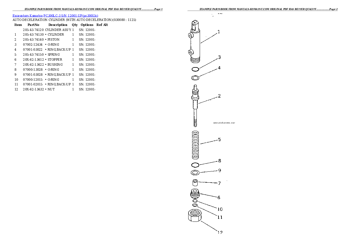 Protected: PC300LC-3 S/N 12001-UP Partsbook