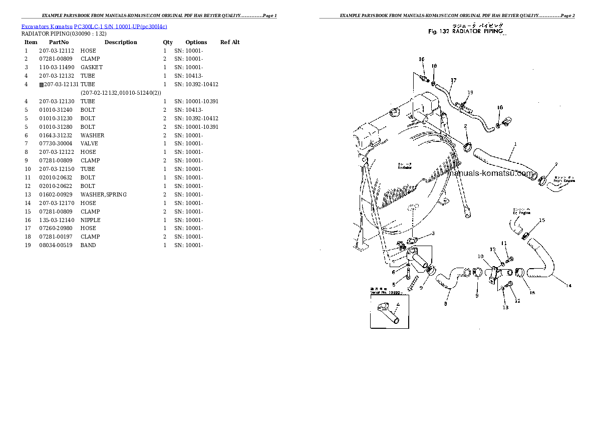 Protected: PC300LC-1 S/N 10001-UP Partsbook