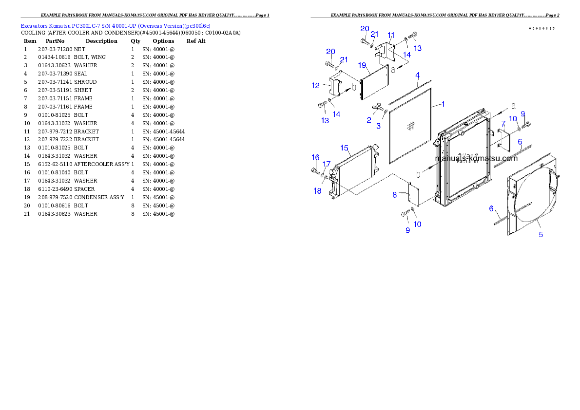 Protected: PC300LC-7 S/N 40001-UP (Overseas Version) Partsbook