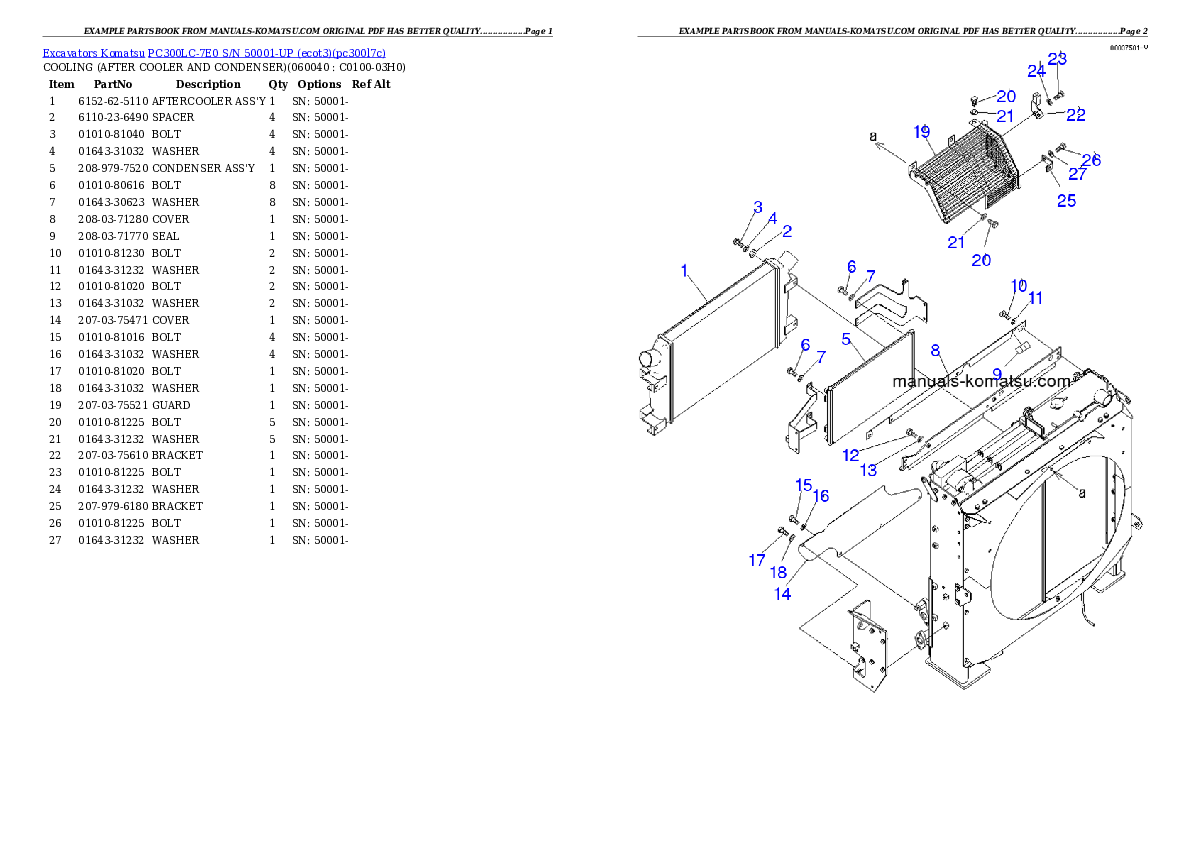 Protected: PC300LC-7E0 S/N 50001-UP (ecot3) Partsbook