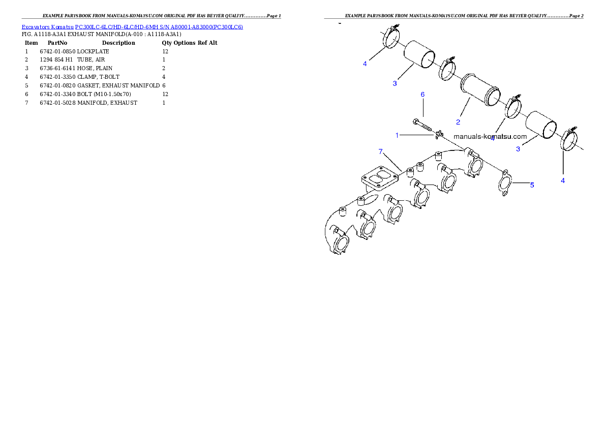 Protected: PC300LC-6LC/HD-6LC/HD-6MH S/N A80001-A83000 Partsbook