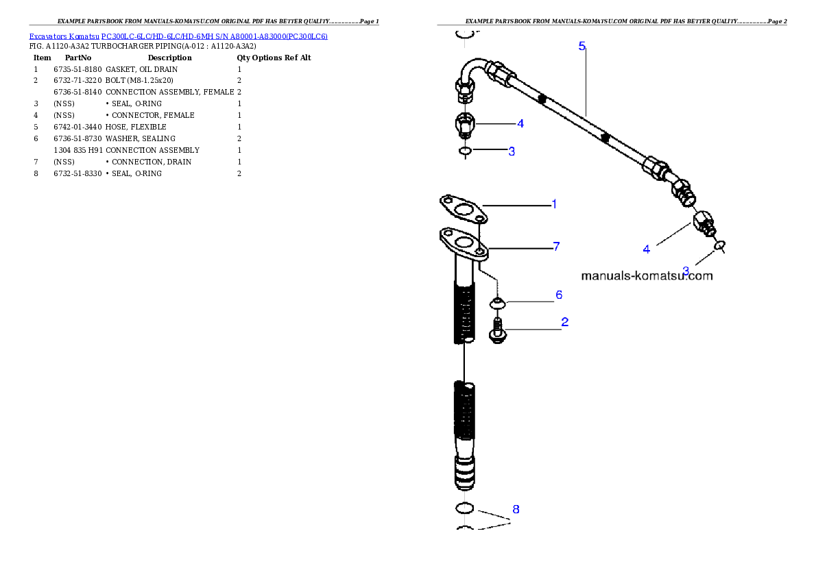 Protected: PC300LC-6LC/HD-6LC/HD-6MH S/N A80001-A83000 Partsbook