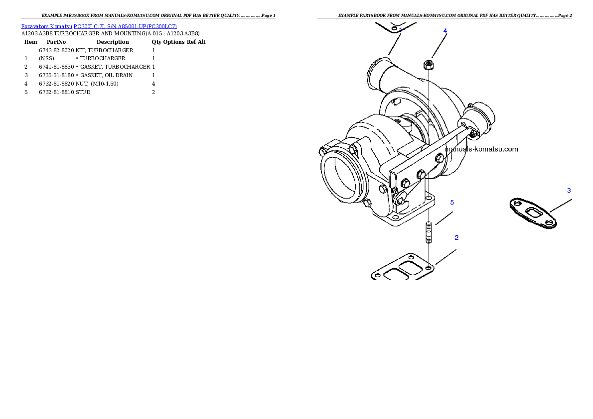 Protected: PC300LC-7L S/N A85001-UP Partsbook