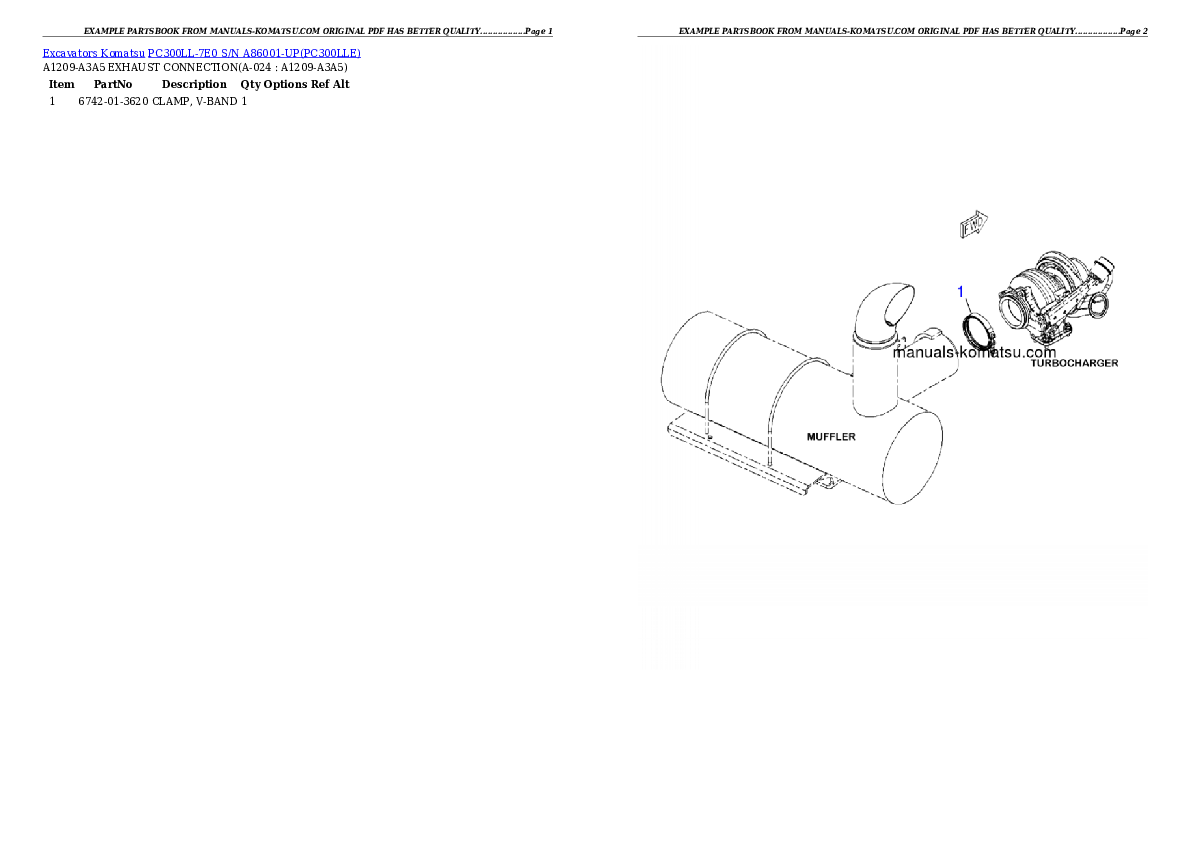 Protected: PC300LL-7E0 S/N A86001-UP Partsbook