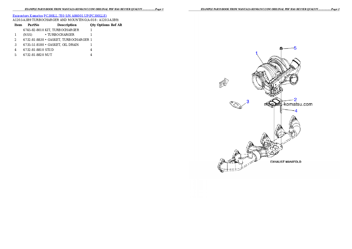 Protected: PC300LL-7E0 S/N A86001-UP Partsbook