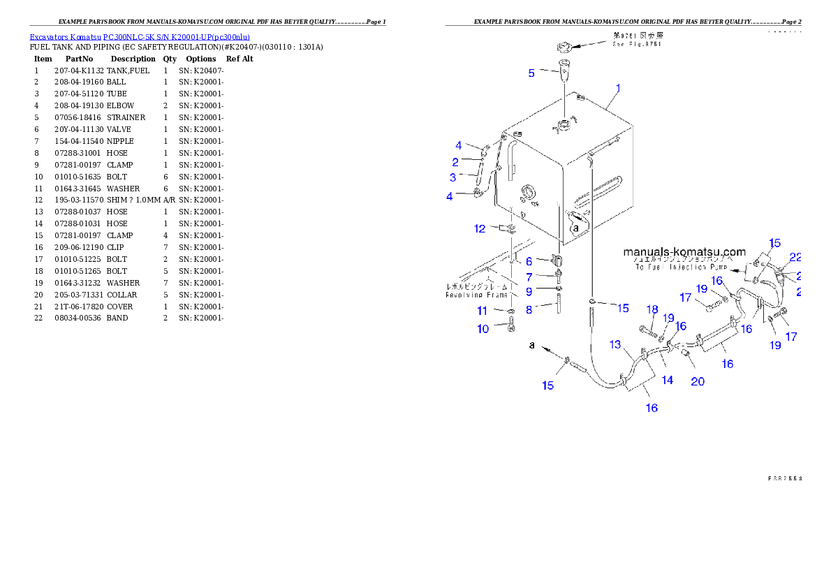 Protected: PC300NLC-5K S/N K20001-UP Partsbook