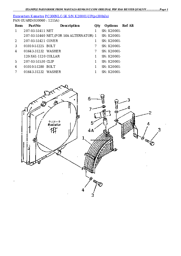 Protected: PC300NLC-5K S/N K20001-UP Partsbook
