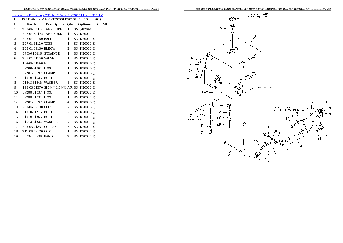 Protected: PC300NLC-5K S/N K20001-UP Partsbook