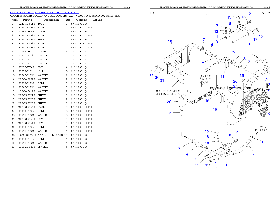 Protected: PC300SC-6 S/N 10001-UP Partsbook