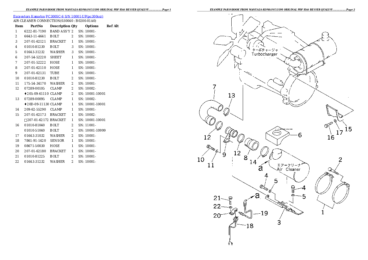 Protected: PC300SC-6 S/N 10001-UP Partsbook
