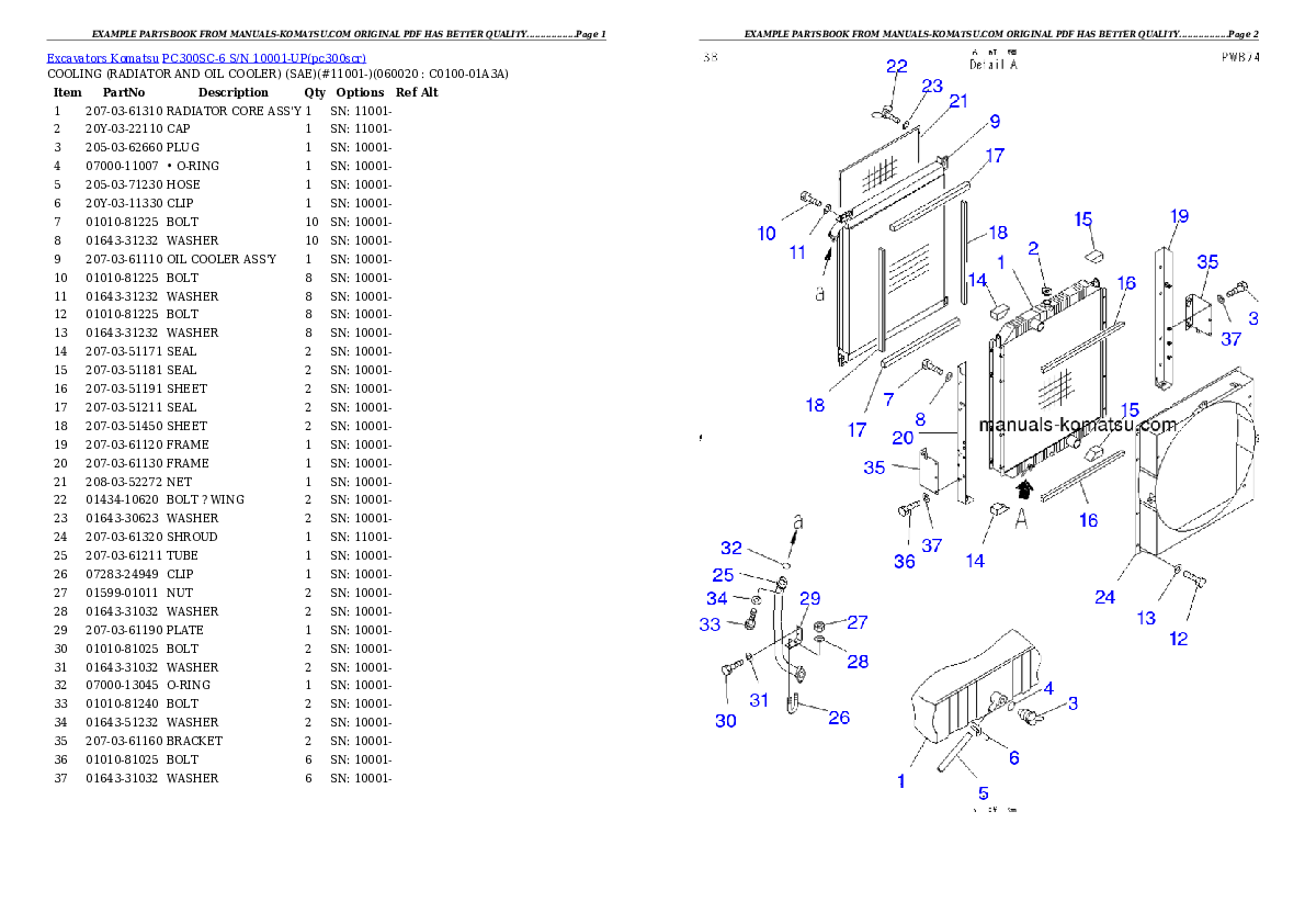 Protected: PC300SC-6 S/N 10001-UP Partsbook