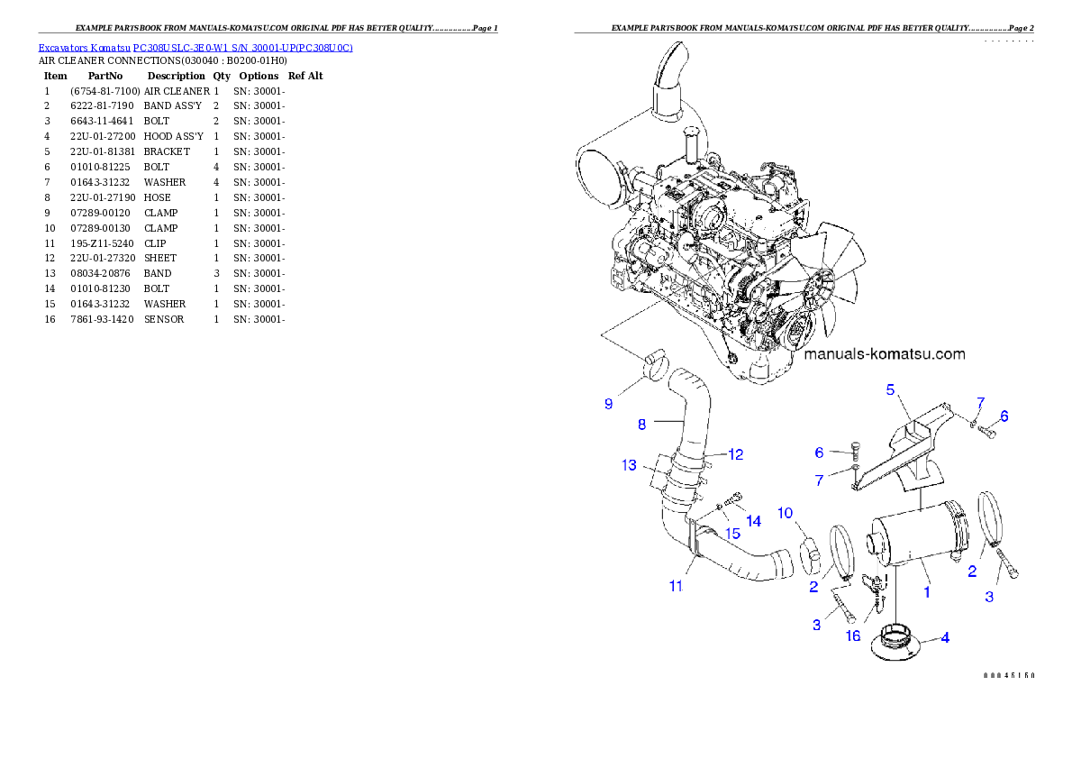 Protected: PC308USLC-3E0-W1 S/N 30001-UP Partsbook