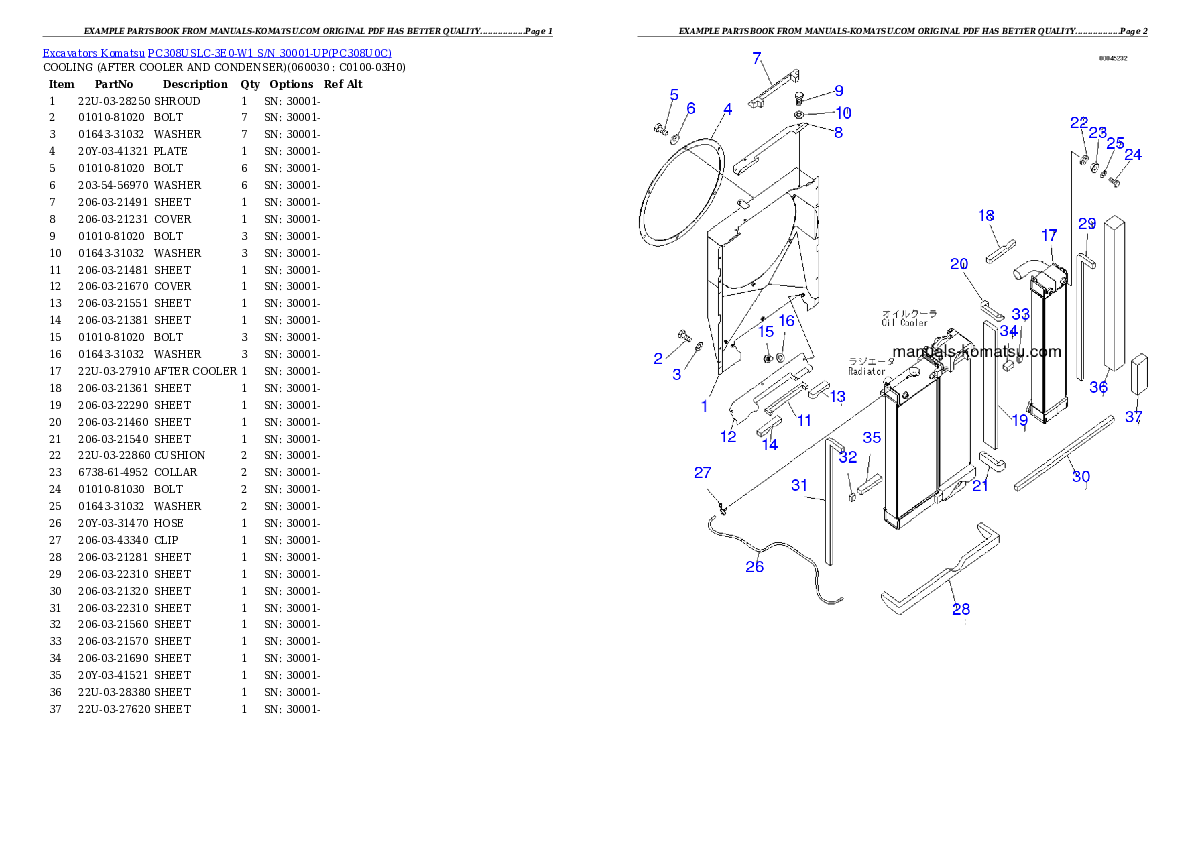 Protected: PC308USLC-3E0-W1 S/N 30001-UP Partsbook