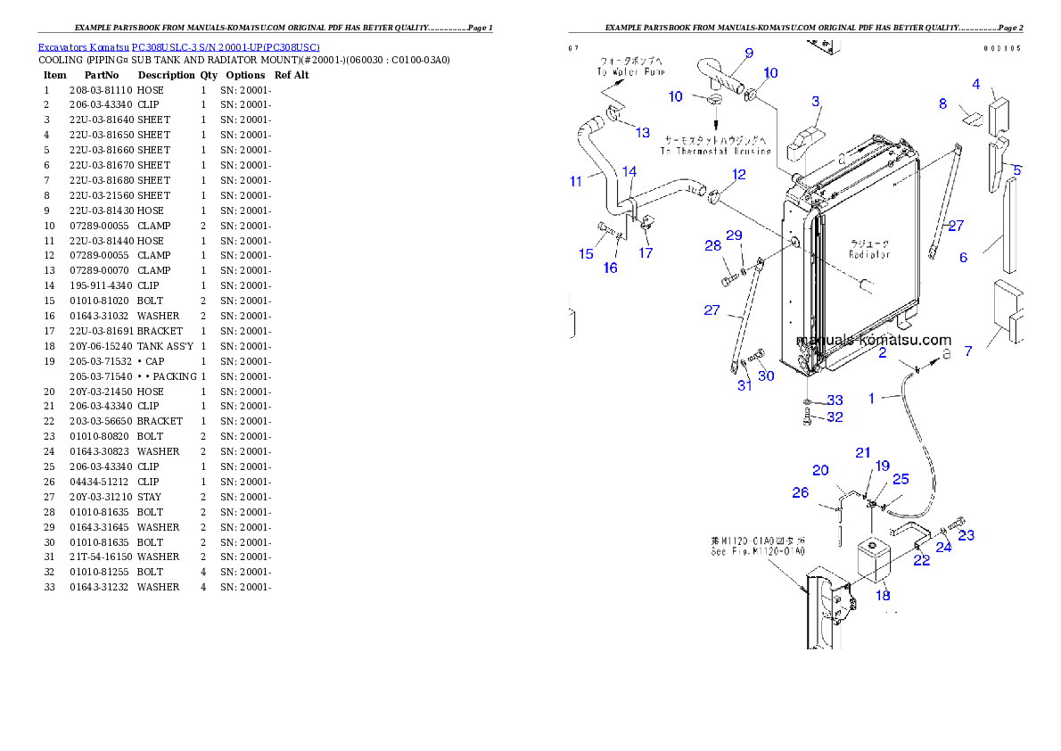 Protected: PC308USLC-3 S/N 20001-UP Partsbook