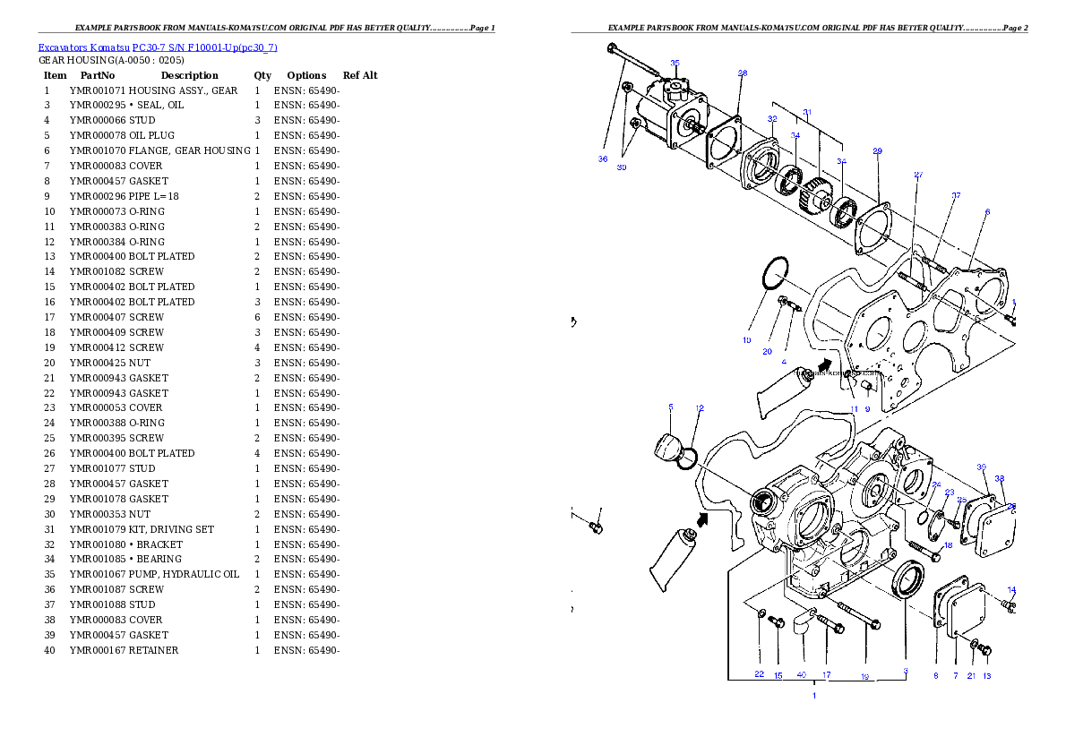 Protected: PC30-7 S/N F10001-Up Partsbook