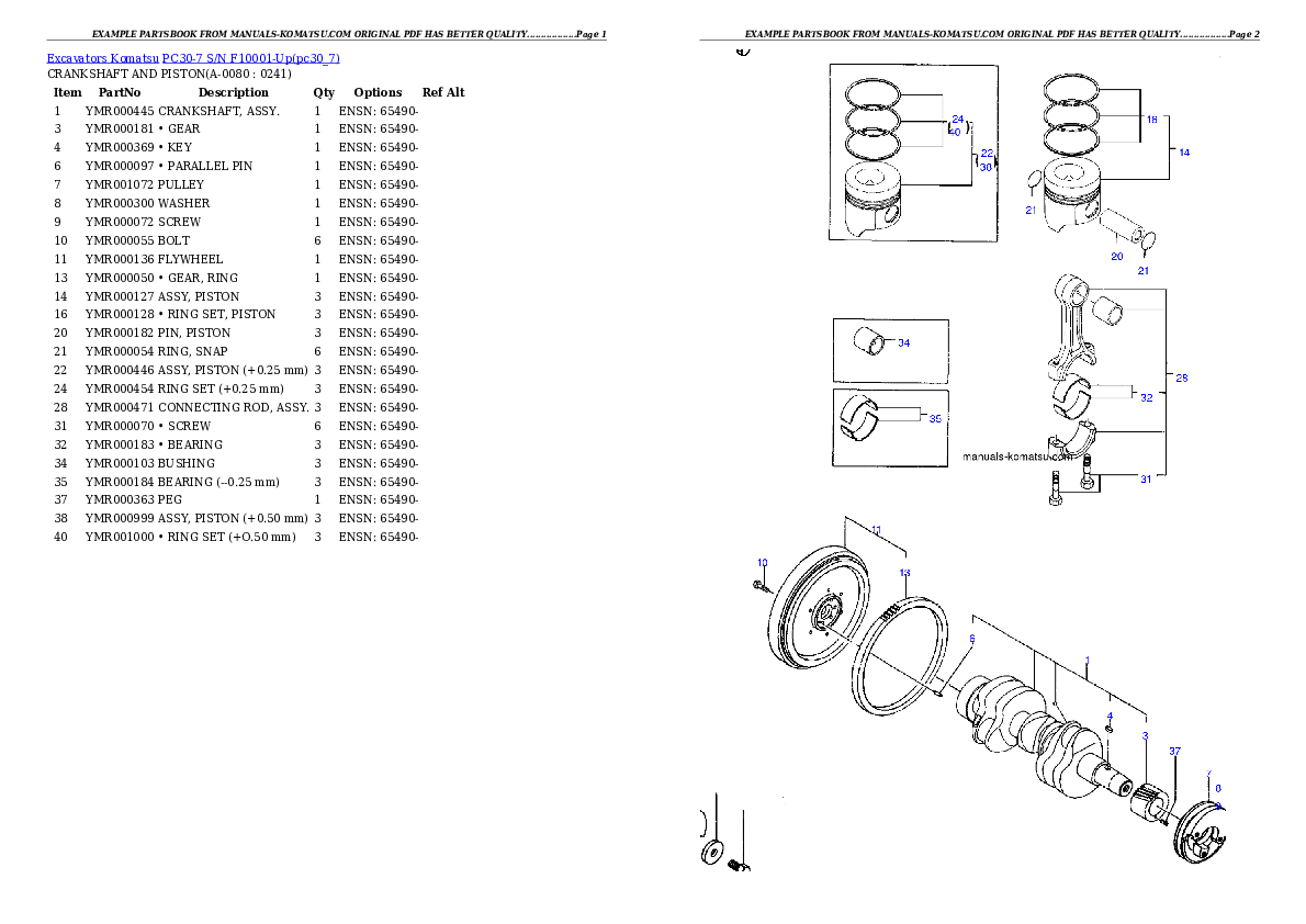 Protected: PC30-7 S/N F10001-Up Partsbook