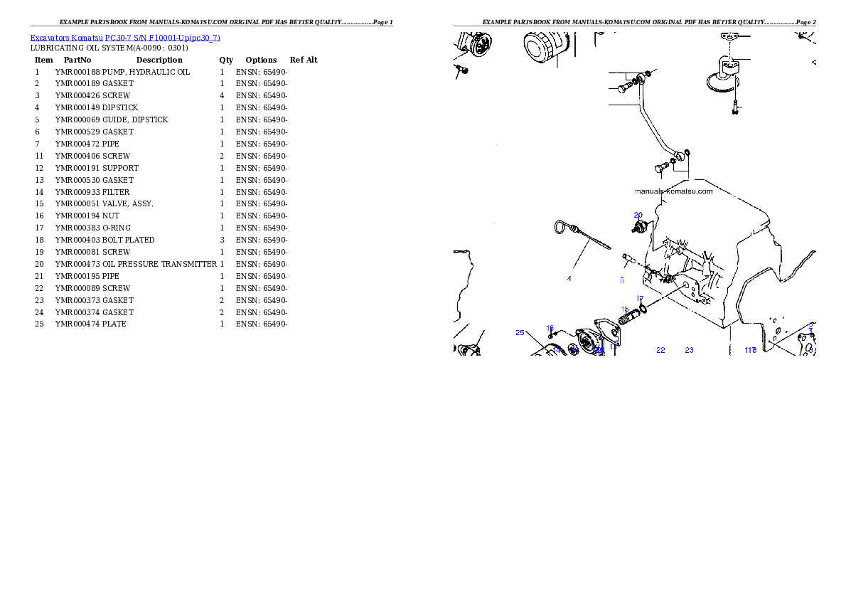 Protected: PC30-7 S/N F10001-Up Partsbook