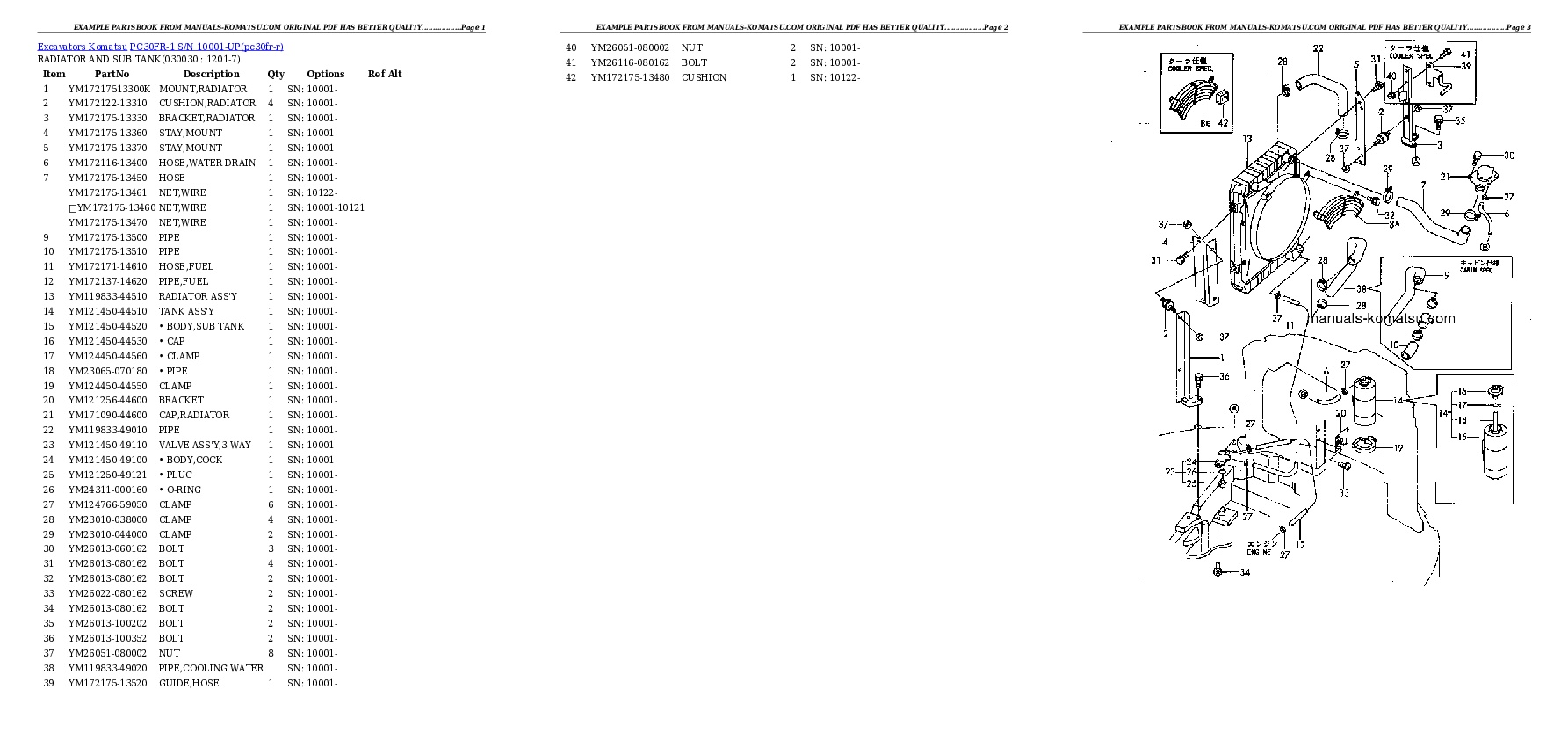 PC30FR-1 S/N 10001-UP Partsbook