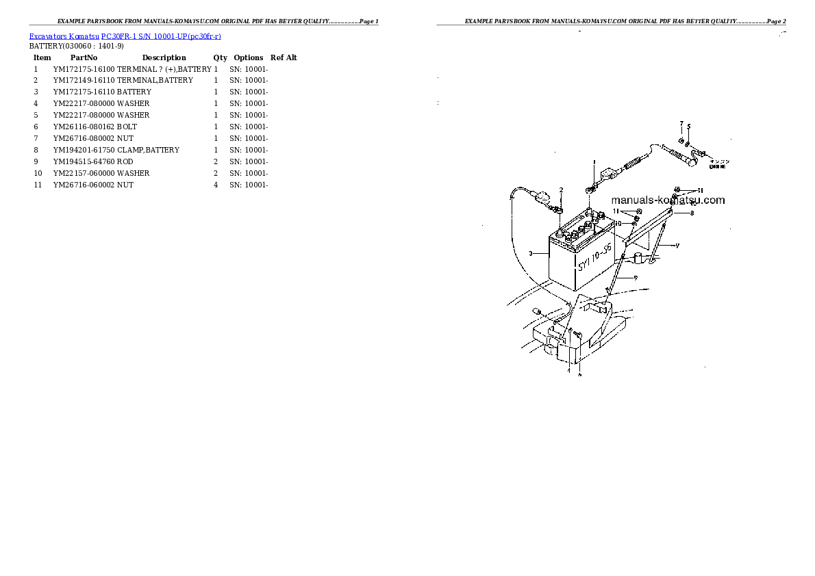 Protected: PC30FR-1 S/N 10001-UP Partsbook