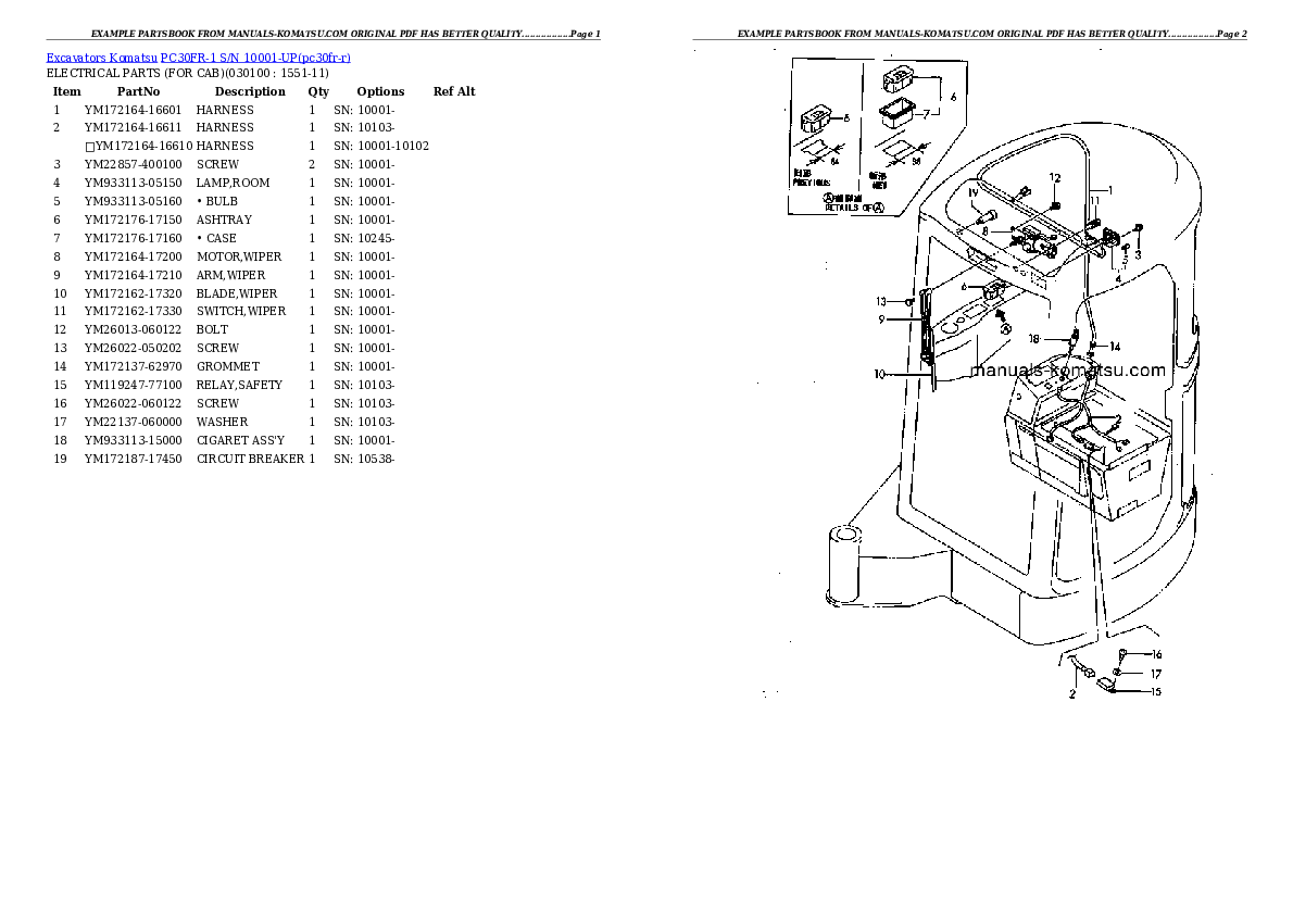 Protected: PC30FR-1 S/N 10001-UP Partsbook
