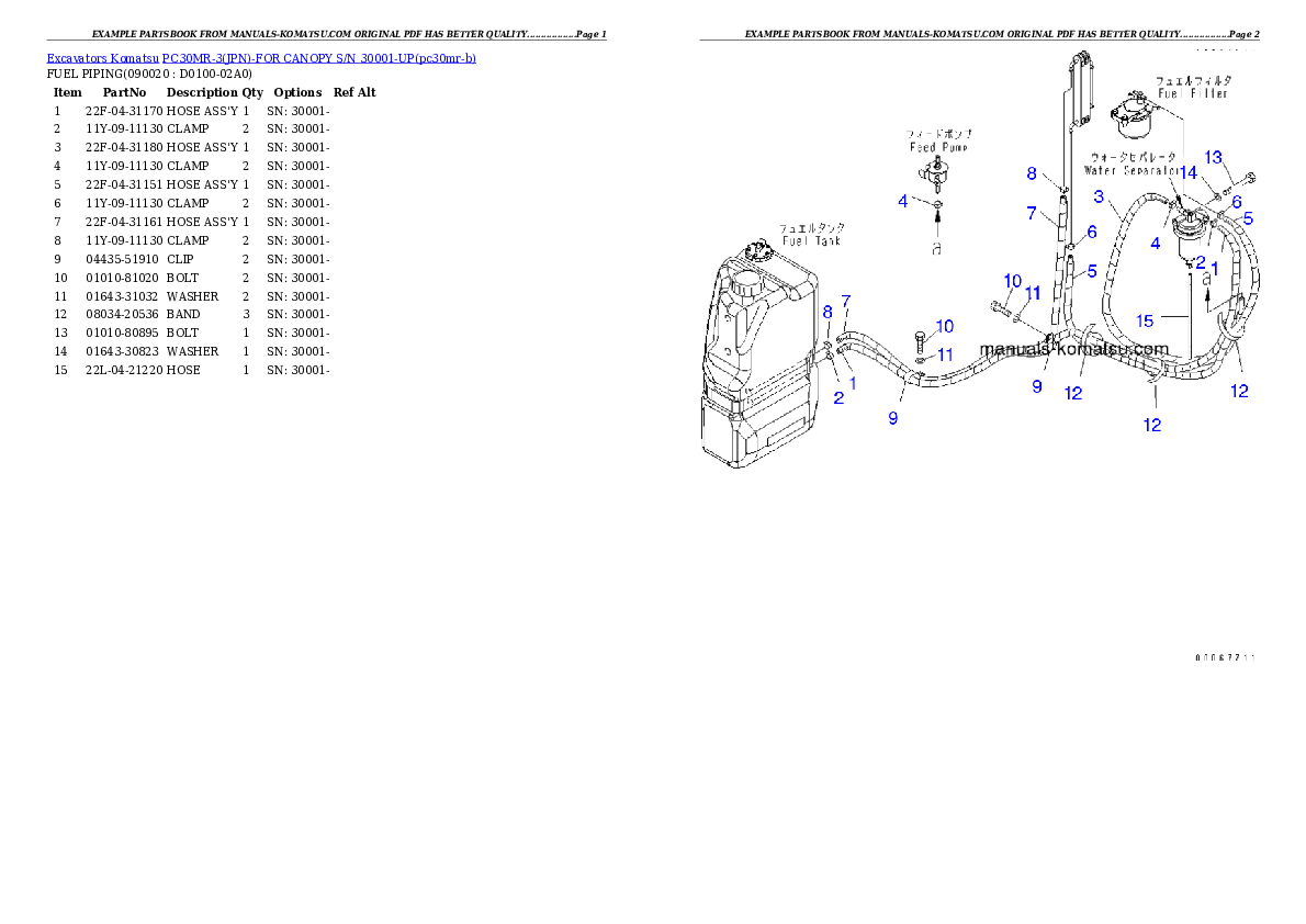 Protected: PC30MR-3(JPN)-FOR CANOPY S/N 30001-UP Partsbook