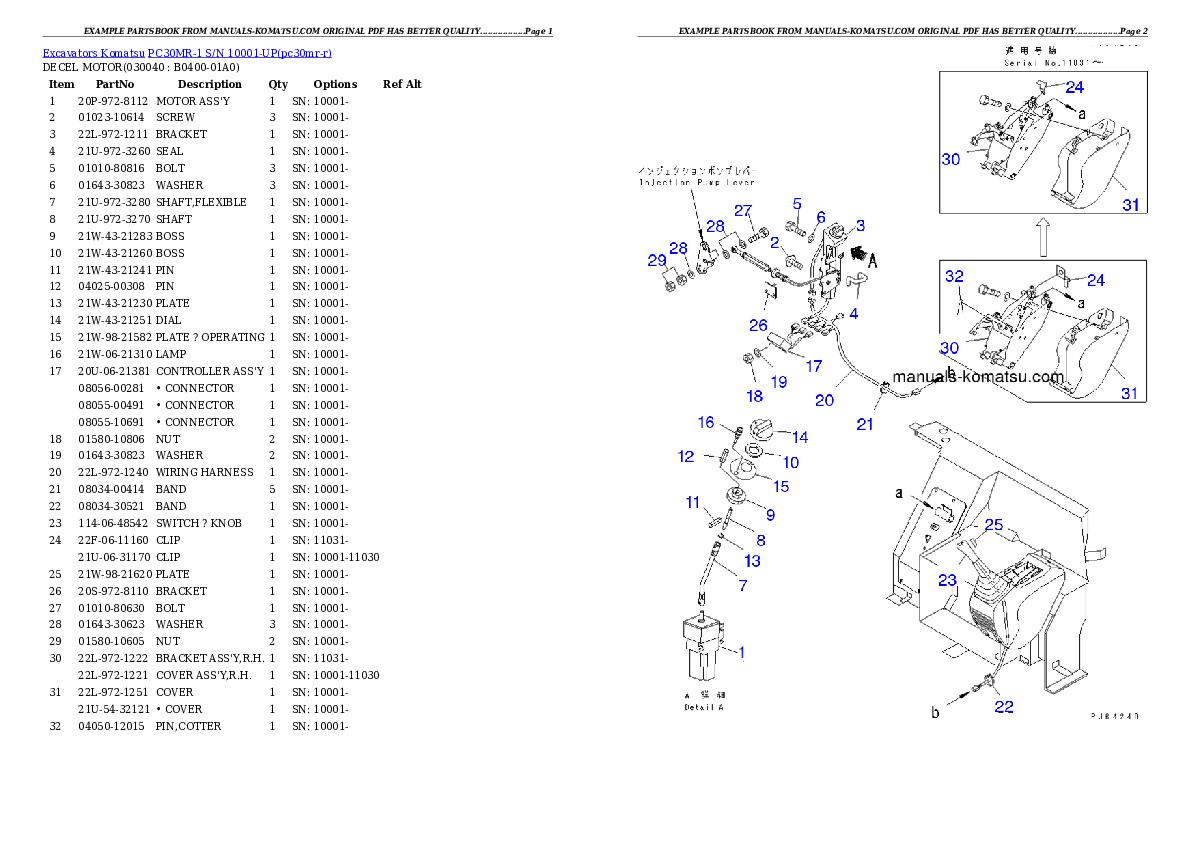 Protected: PC30MR-1 S/N 10001-UP Partsbook