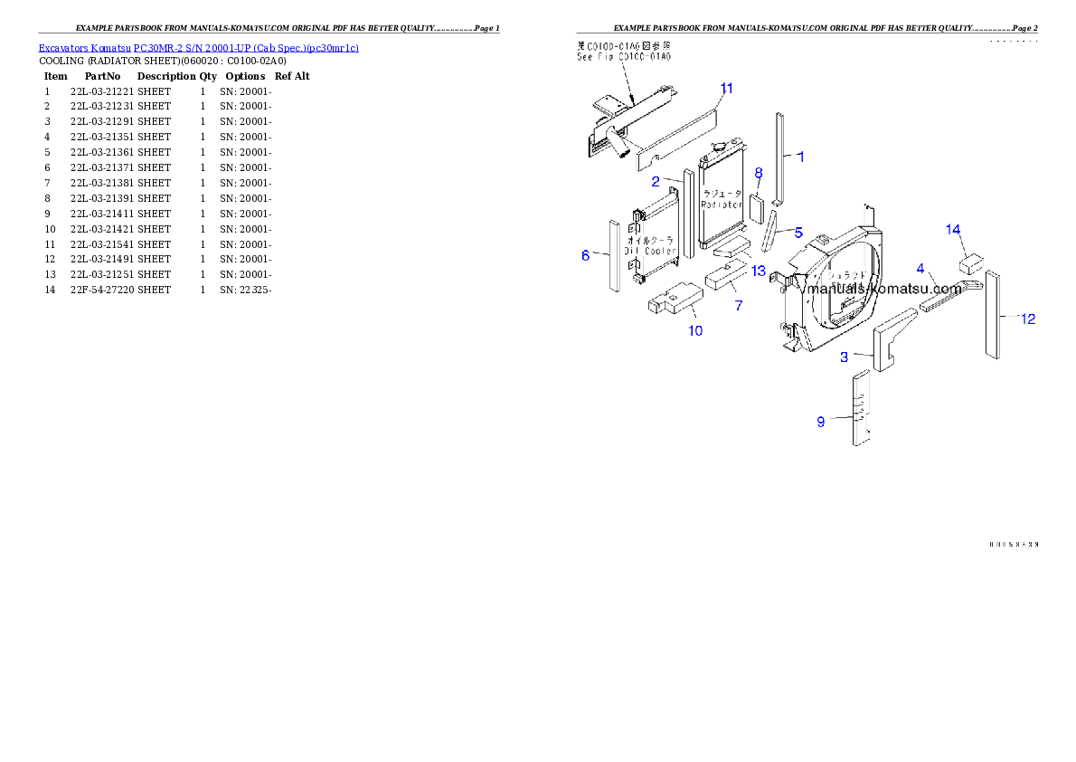 Protected: PC30MR-2 S/N 20001-UP (Cab Spec.) Partsbook