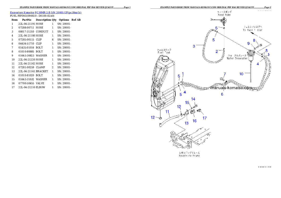 Protected: PC30MR-2-B S/N 20001-UP Partsbook