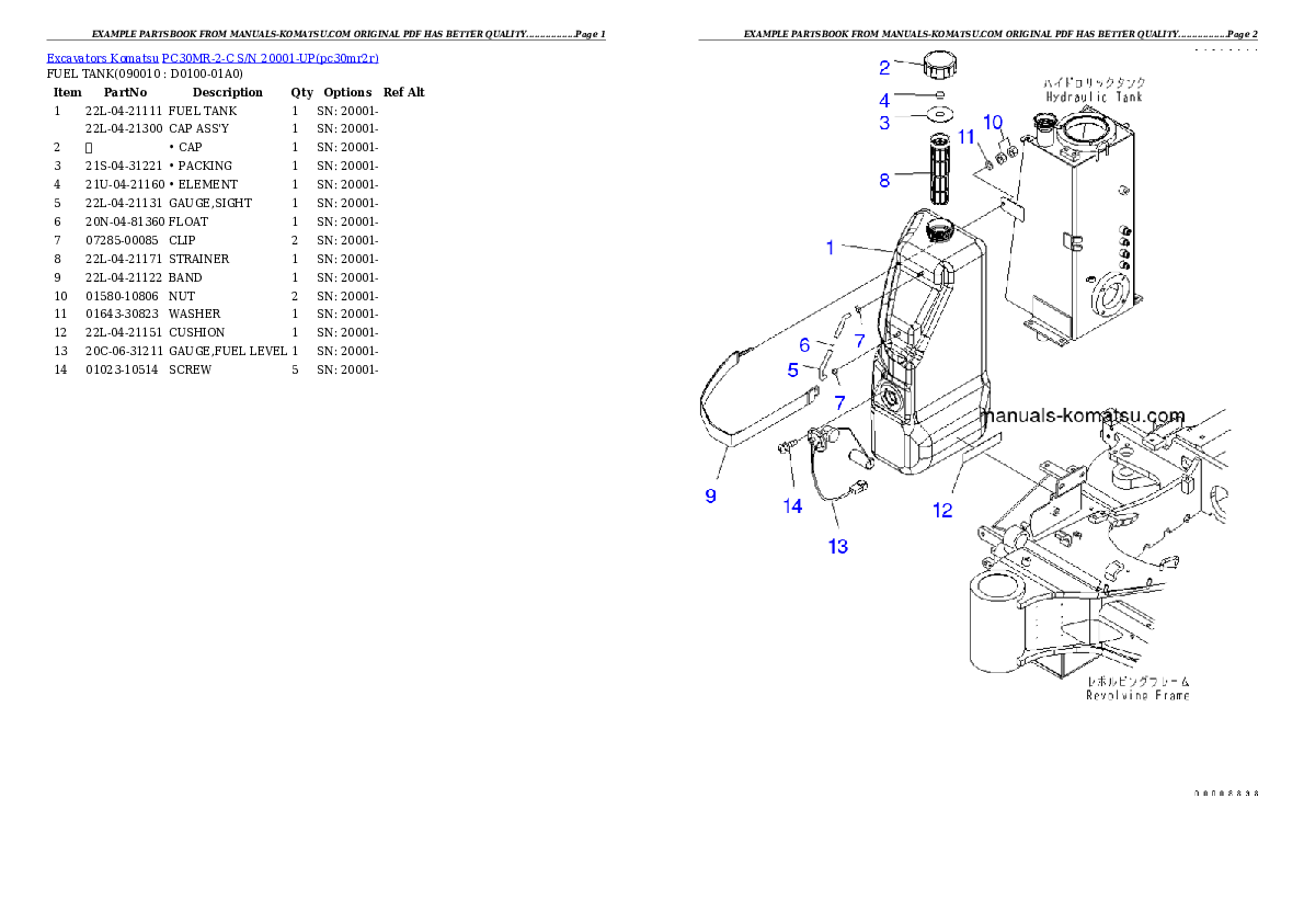 Protected: PC30MR-2-C S/N 20001-UP Partsbook