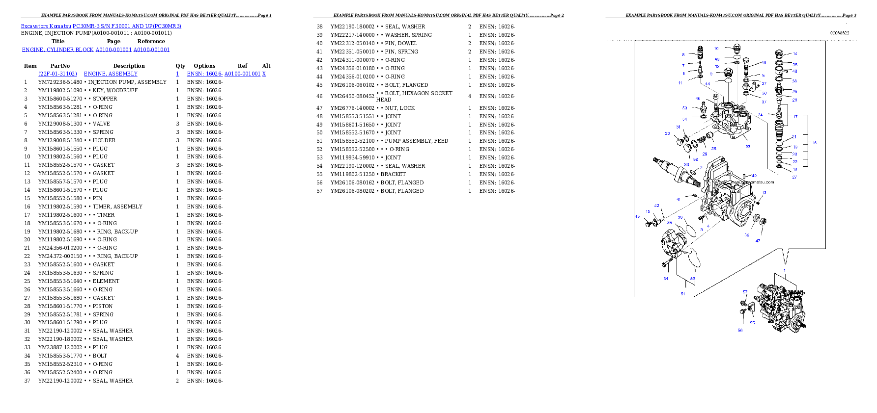 Protected: PC30MR-3 S/N F30001 AND UP Partsbook