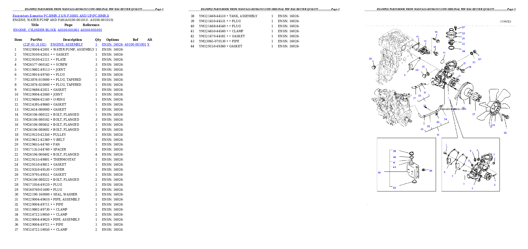 Protected: PC30MR-3 S/N F30001 AND UP Partsbook