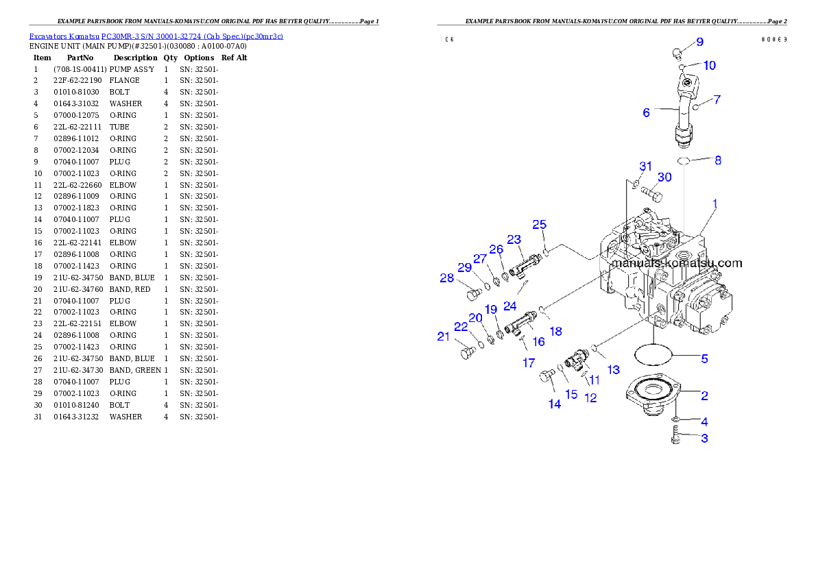 Protected: PC30MR-3 S/N 30001-32724 (Cab Spec.) Partsbook