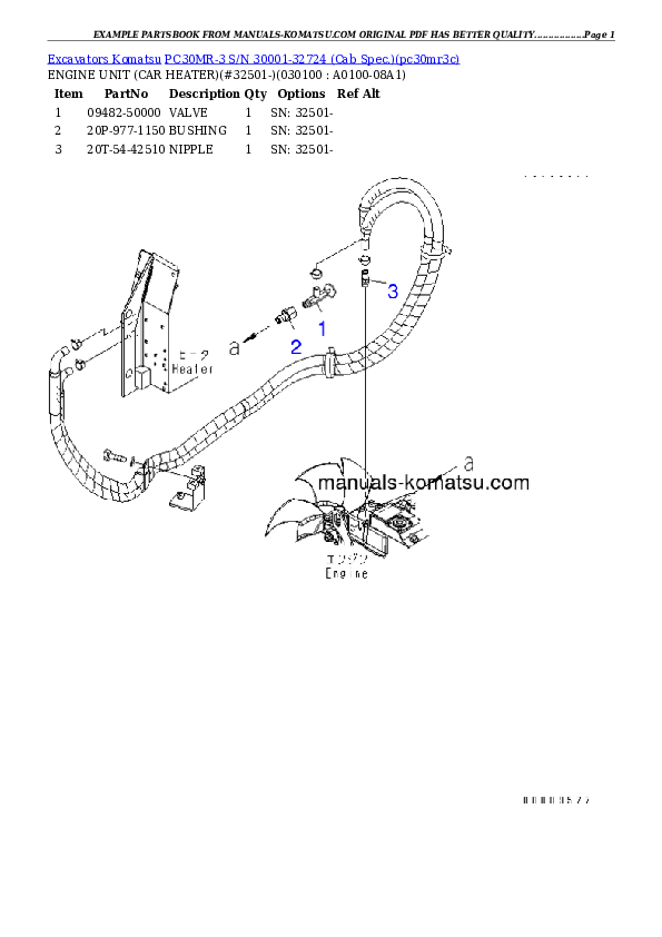 Protected: PC30MR-3 S/N 30001-32724 (Cab Spec.) Partsbook