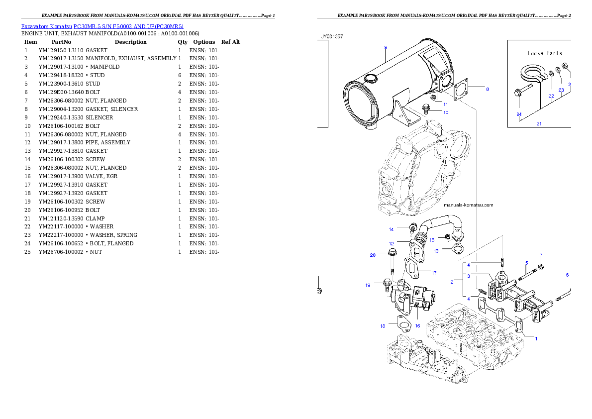 Protected: PC30MR-5 S/N F50002 AND UP Partsbook