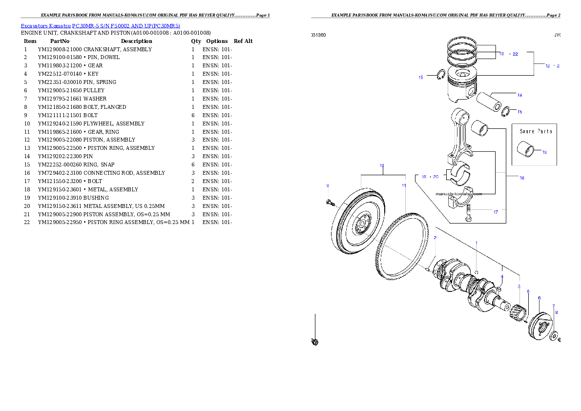 Protected: PC30MR-5 S/N F50002 AND UP Partsbook