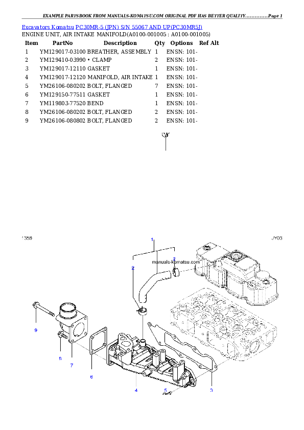 Protected: PC30MR-5 (JPN) S/N 55067 AND UP Partsbook