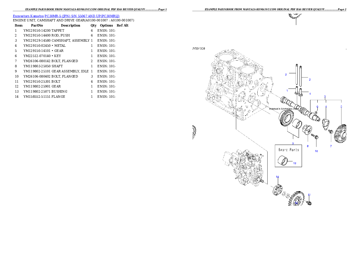 Protected: PC30MR-5 (JPN) S/N 55067 AND UP Partsbook