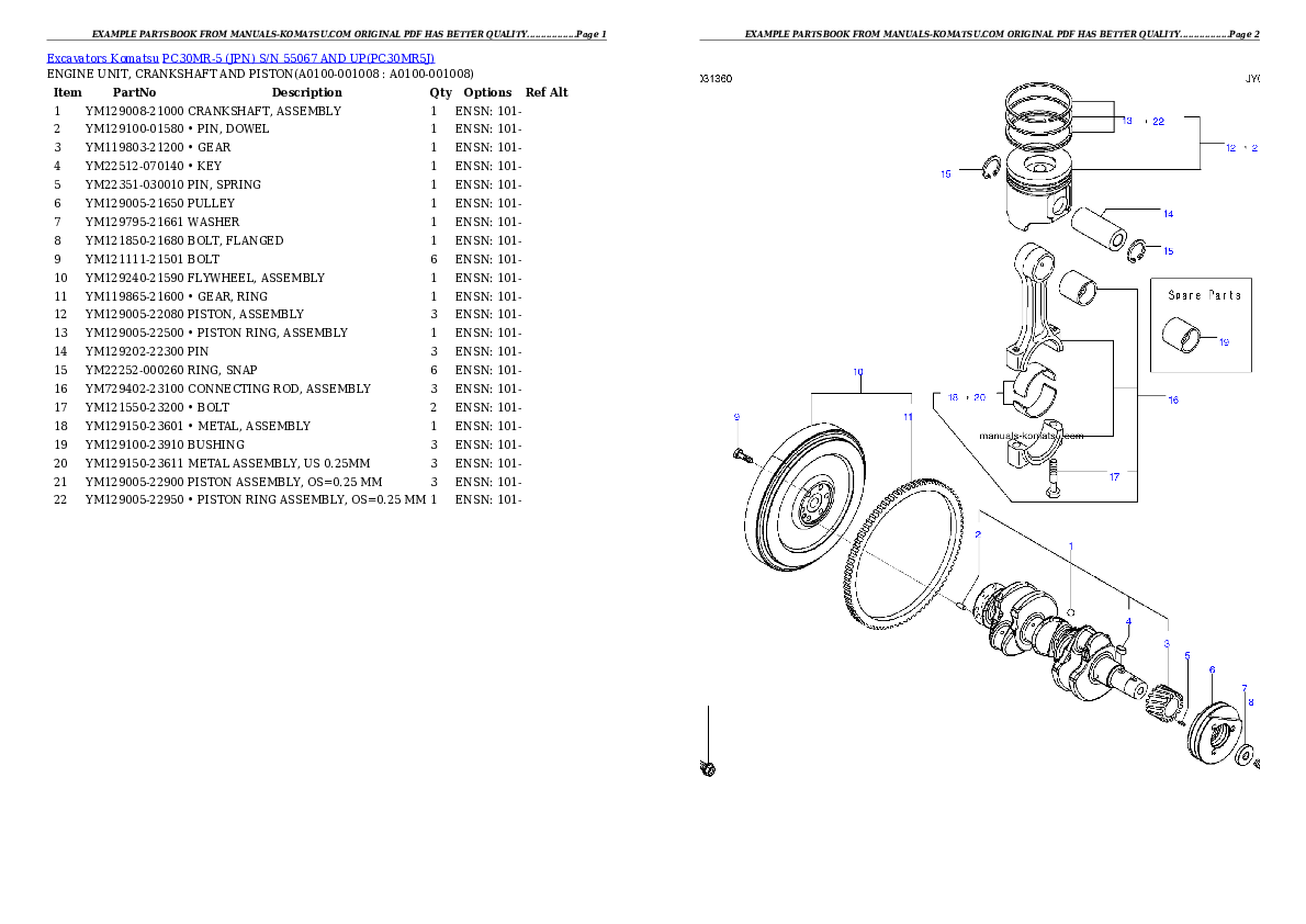 Protected: PC30MR-5 (JPN) S/N 55067 AND UP Partsbook