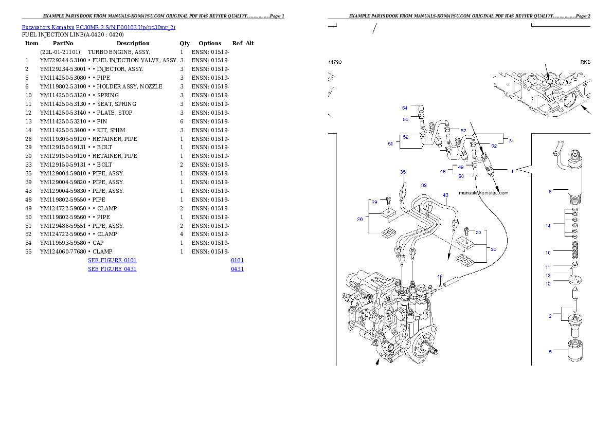 Protected: PC30MR-2 S/N F00103-Up Partsbook