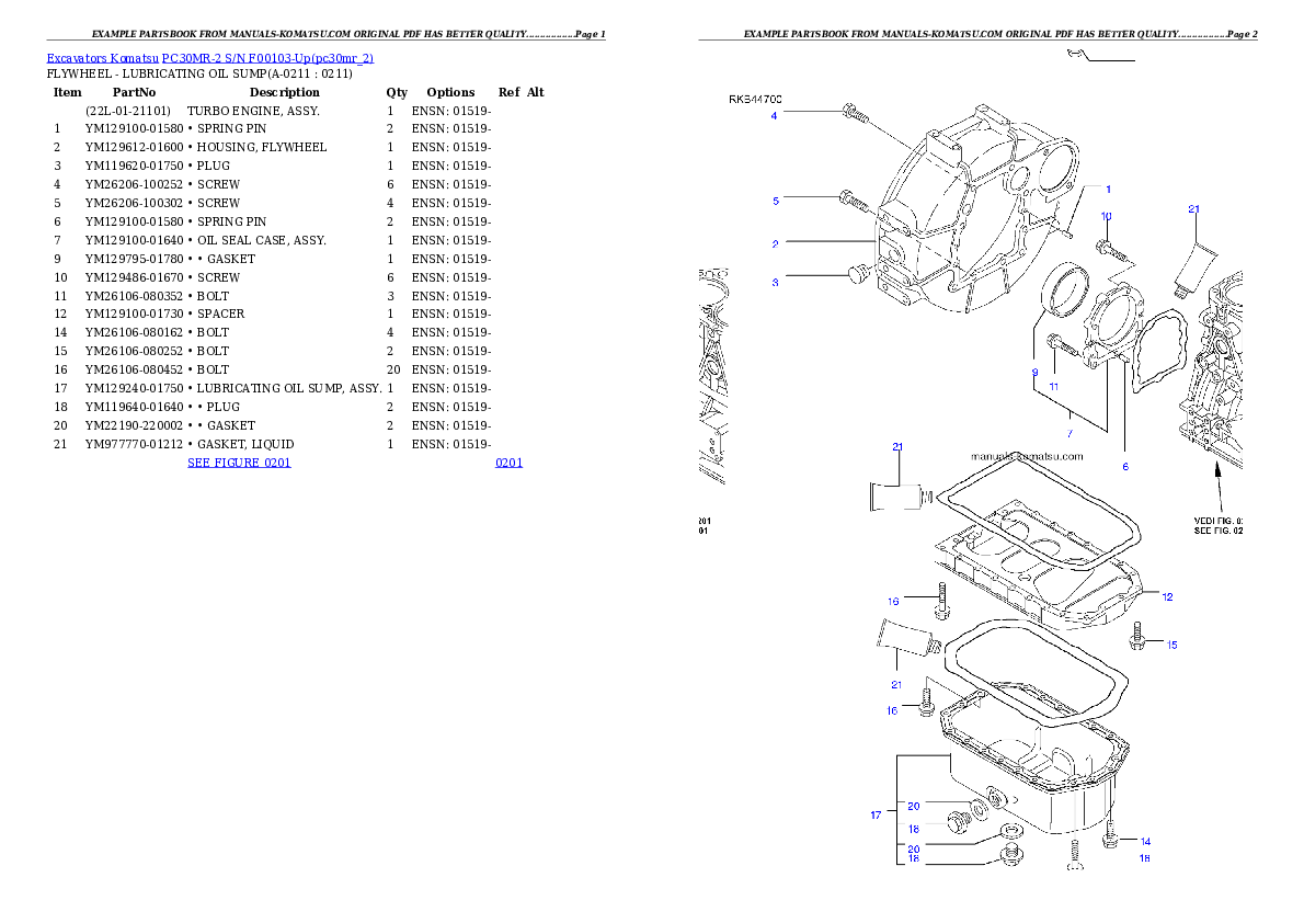 Protected: PC30MR-2 S/N F00103-Up Partsbook