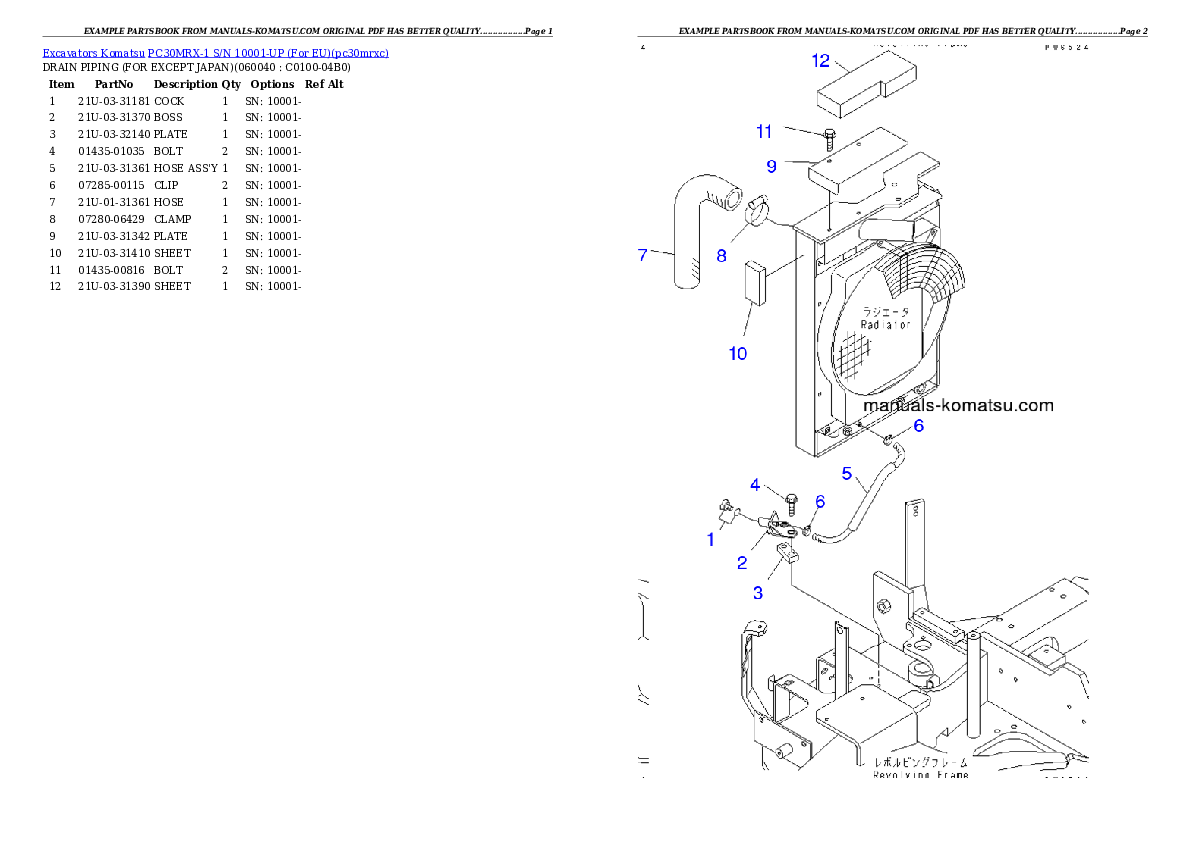 Protected: PC30MRX-1 S/N 10001-UP (KUE Spec.) Partsbook