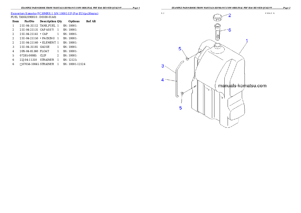 Protected: PC30MRX-1 S/N 10001-UP (KUE Spec.) Partsbook