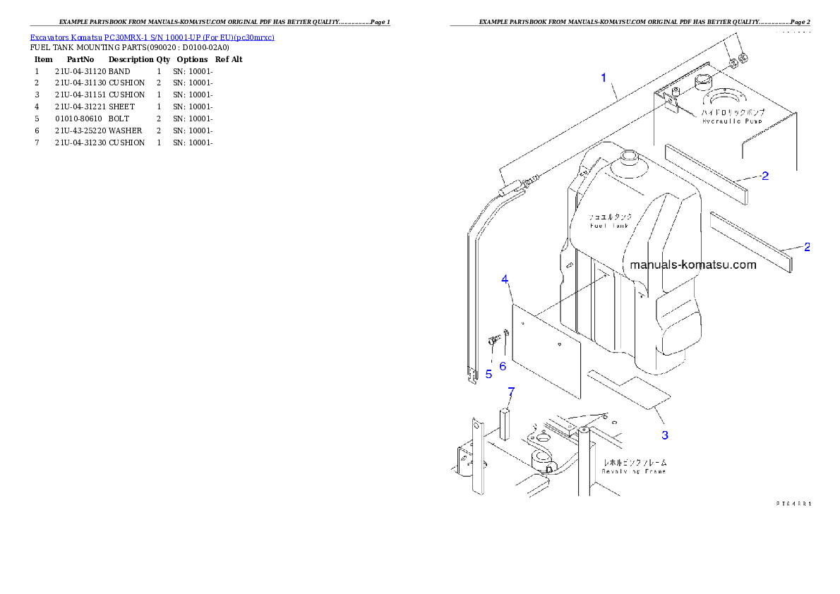 Protected: PC30MRX-1 S/N 10001-UP (KUE Spec.) Partsbook