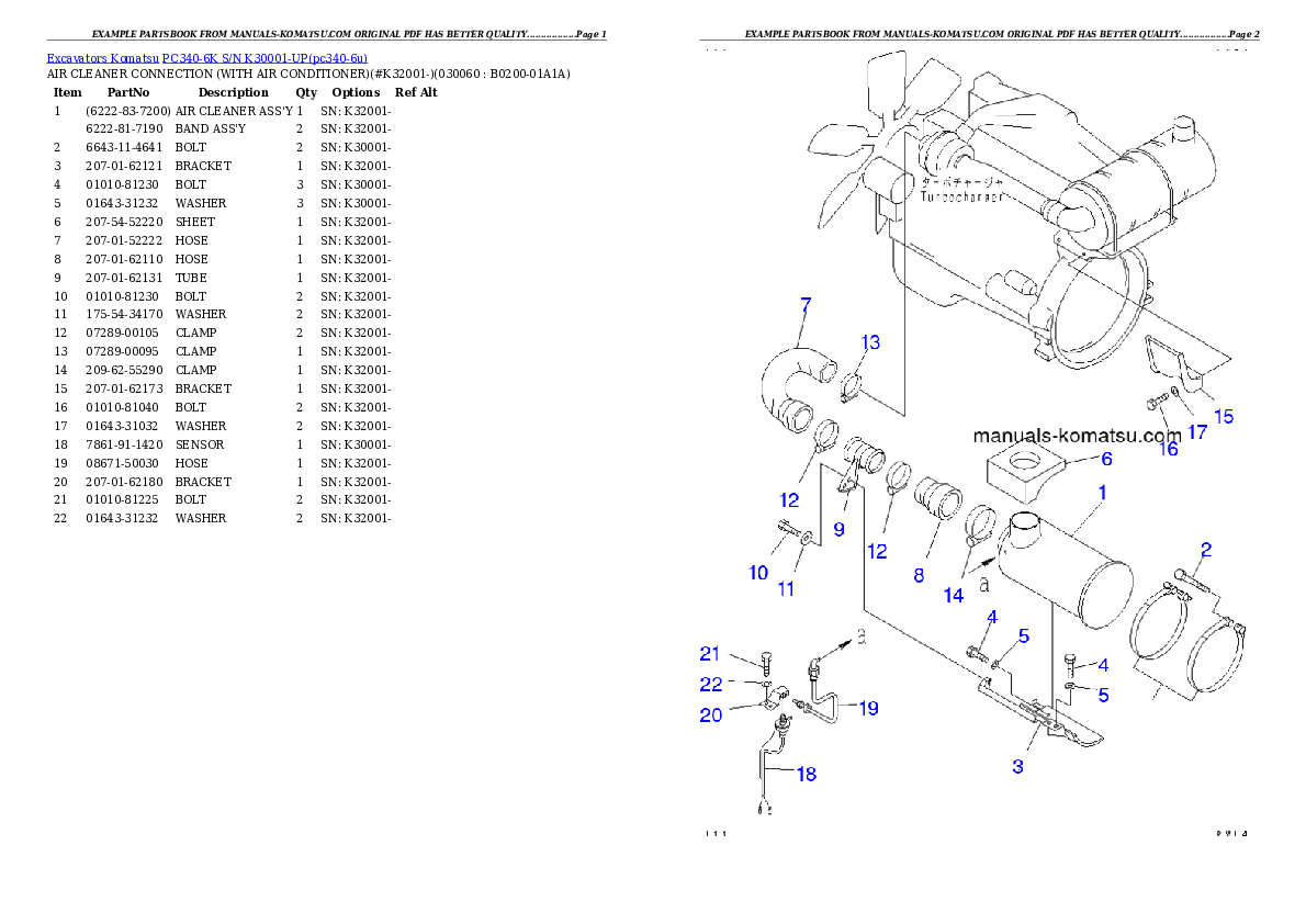 Protected: PC340-6K S/N K30001-UP Partsbook