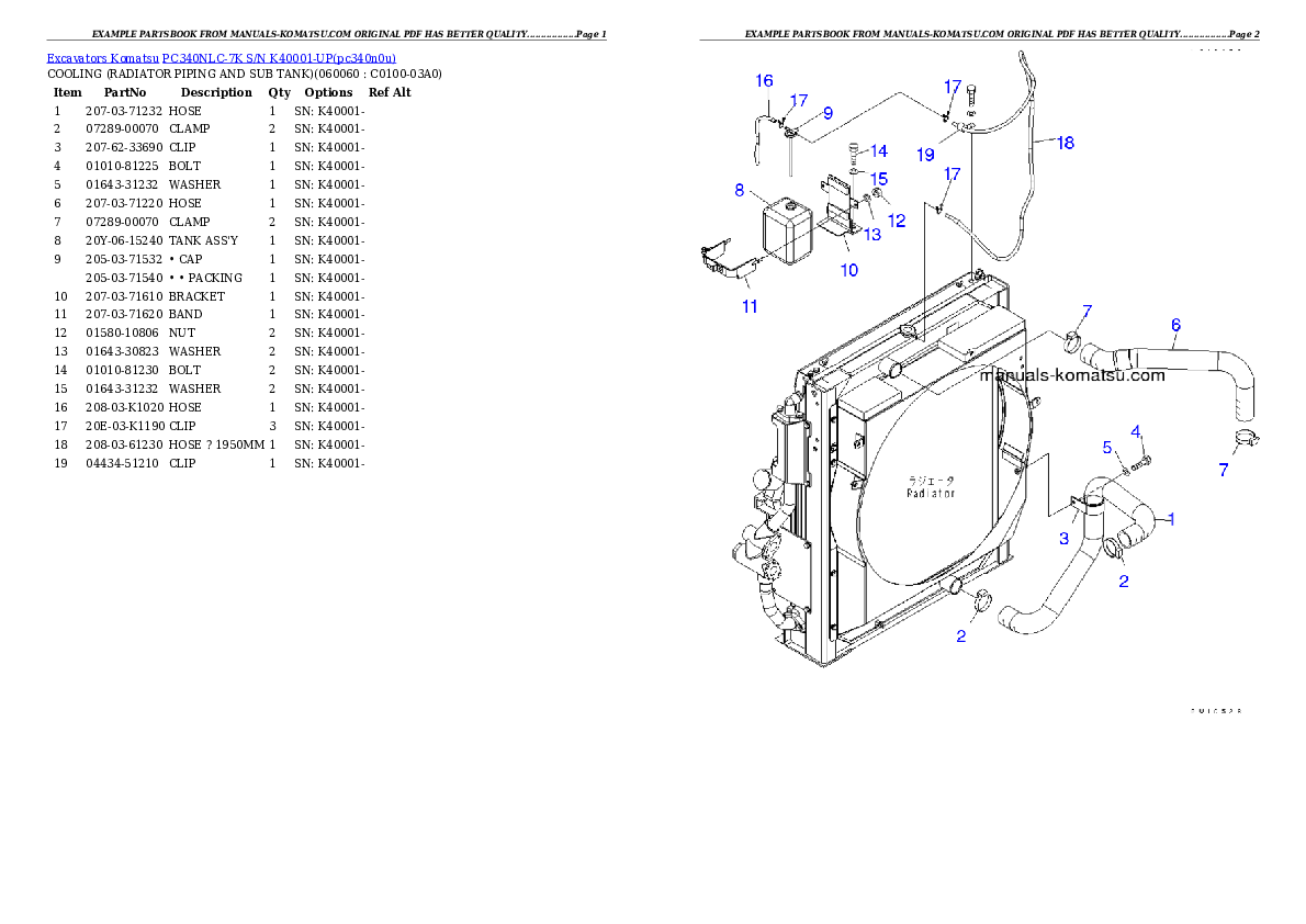 Protected: PC340NLC-7K S/N K40001-UP Partsbook