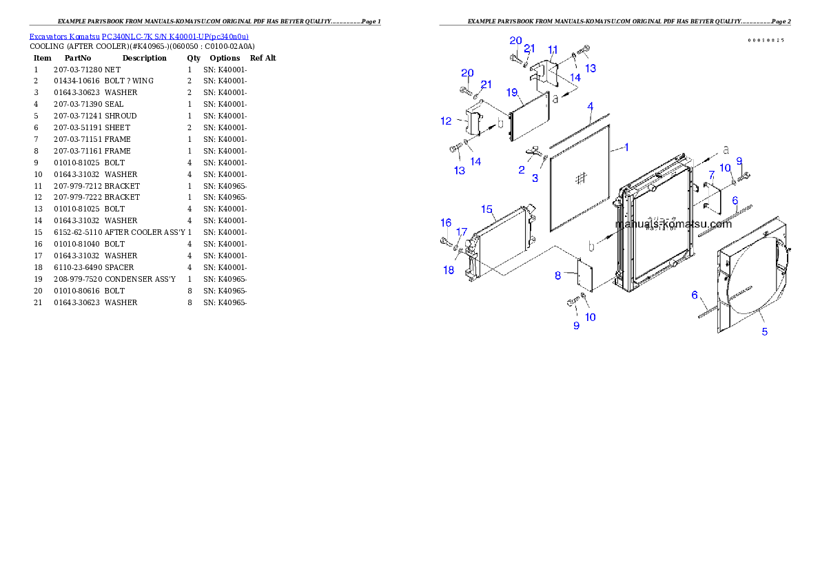 Protected: PC340NLC-7K S/N K40001-UP Partsbook